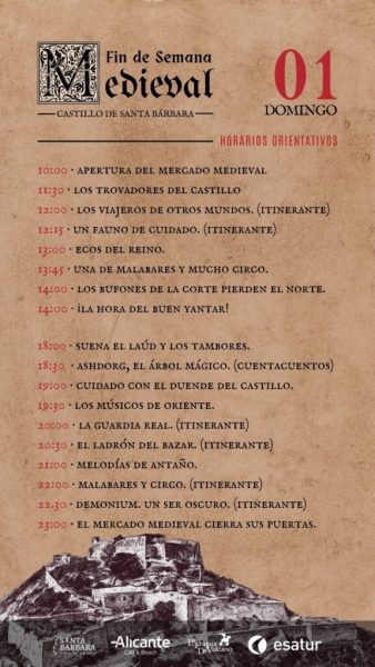 Mercado Medieval Castillo de Santa Bárbara en Alicante, 30 de Mayo al 01 de Junio 2025