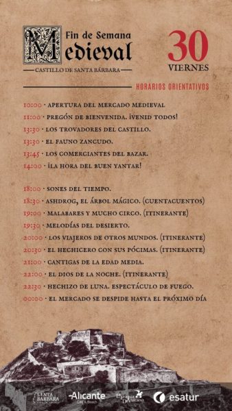 Mercado Medieval Castillo de Santa Bárbara en Alicante, 30 de Mayo al 01 de Junio 2025