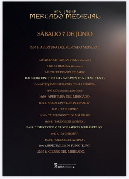 Mercado Medieval en San Javier (Murcia), 06 al 09 de Junio 2025