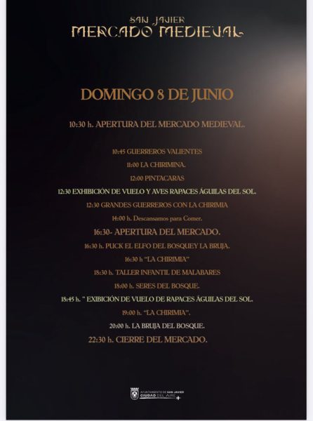Mercado Medieval en San Javier (Murcia), 06 al 09 de Junio 2025