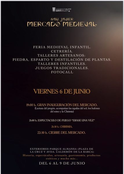Mercado Medieval en San Javier (Murcia), 06 al 09 de Junio 2025