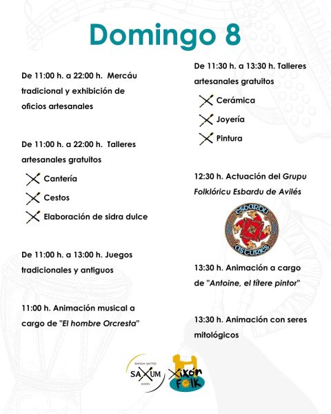 Mercado Artesanal Xixón Folk en Gijón (Asturias), 06 al 08 de Junio 2025