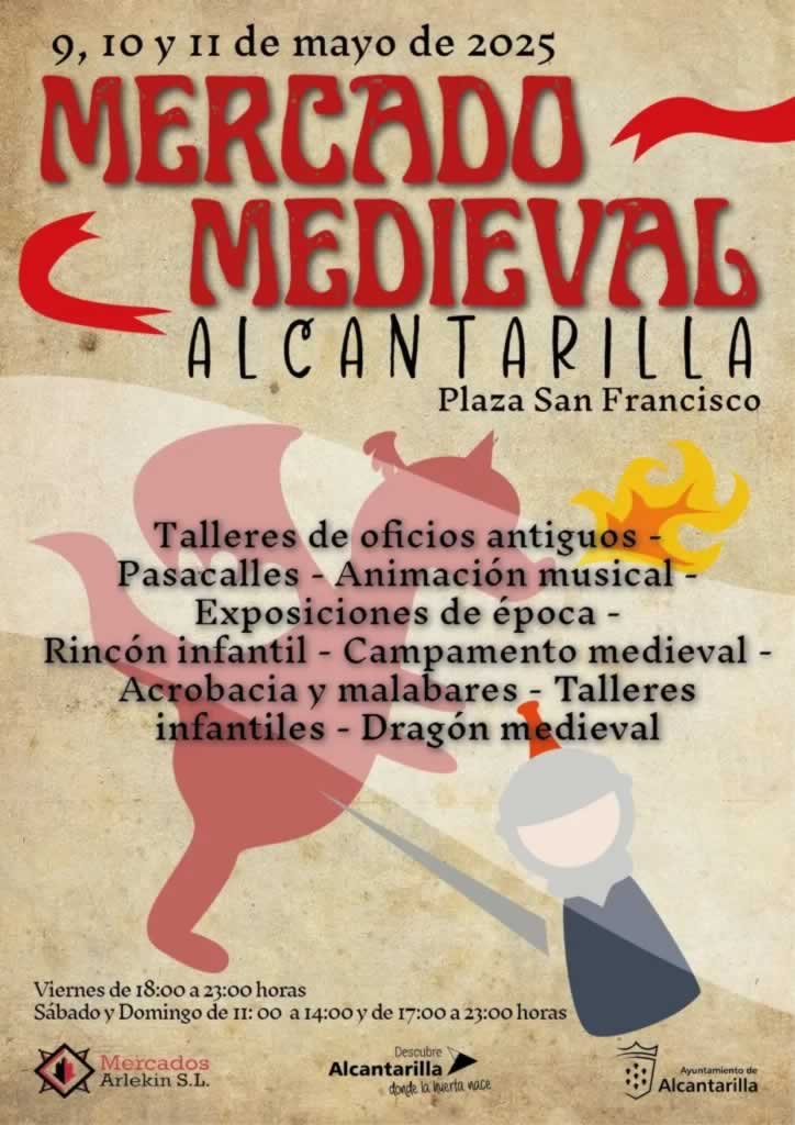 Mercado Medieval de Alcantarilla (Murcia), 09 al 11 de Mayo del 2025