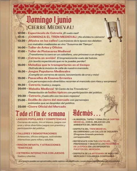 Mercado Medieval de Ogíjares (Granada) 30 de Mayo al 1 de Junio 2025