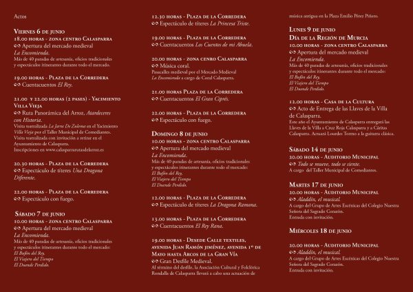 Mercado Medieval de Calasparra (Murcia) 06 al 09 de Junio 2025