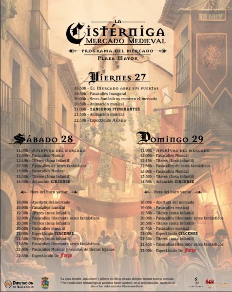 Mercado Medieval de Cistérniga (Valladolid) 27 al 29 de Junio 2025