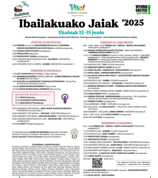 Feria de Artesanía y Alimentación Ibai Lakua/Vitoria (Álava) 13 al 15 de Junio 2025