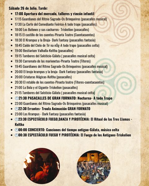 Feira Celta Porto do Son (La Coruña) 25 al 27 de Julio 2025 