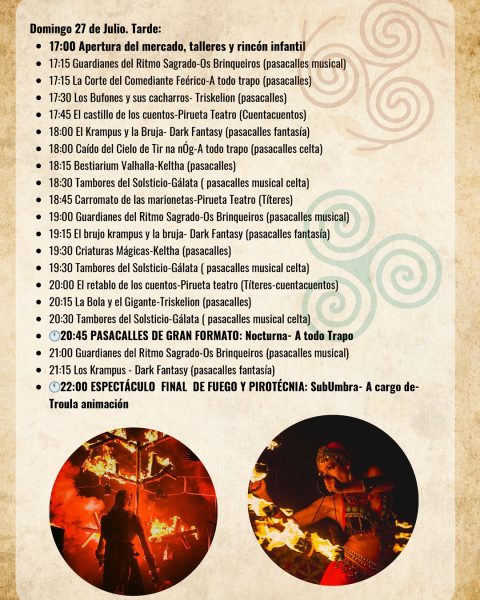Feira Celta Porto do Son (La Coruña) 25 al 27 de Julio 2025 