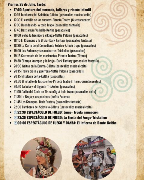Feira Celta Porto do Son (La Coruña) 25 al 27 de Julio 2025 