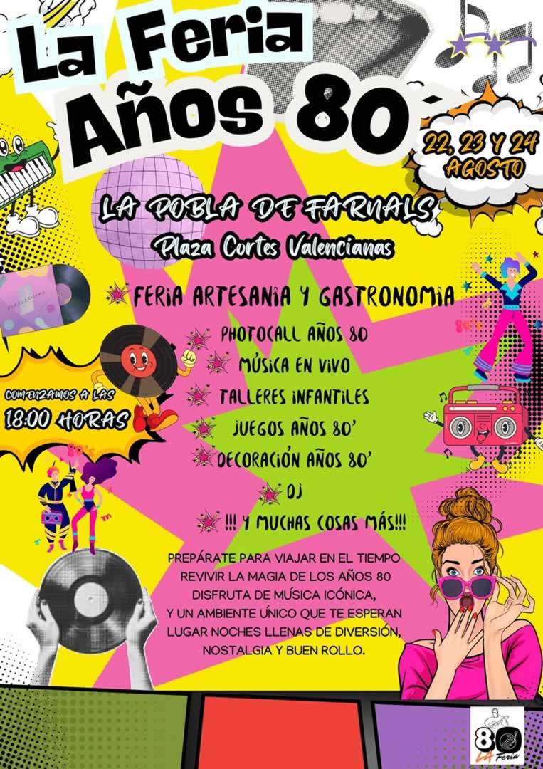 Feria Remember Años 80 de La Pobla de Farnals , Valencia 2025