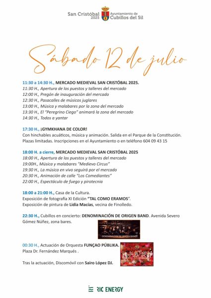 Mercado Medieval de San Cristóbal en Cubillos del Sil (León) 12 al 13 de Julio 2025