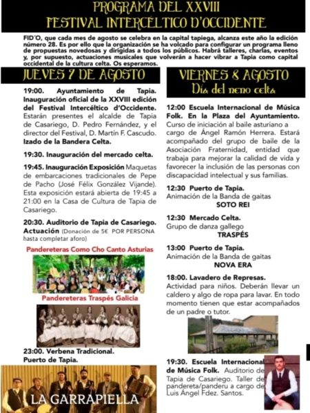 XXVIII Mercado Intercéltico de Tapia de Casariego (Asturias) 7 al 10 de Agosto 2025