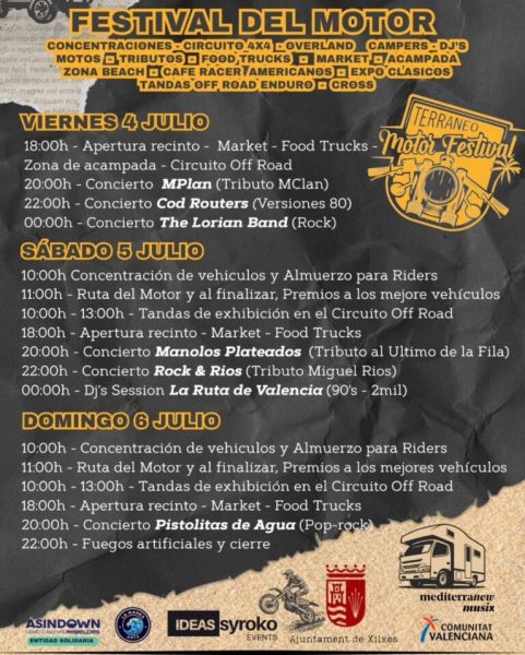 Terráneo Motor Festival de Xilxes (Castellón) 4 al 6 de Julio 2025