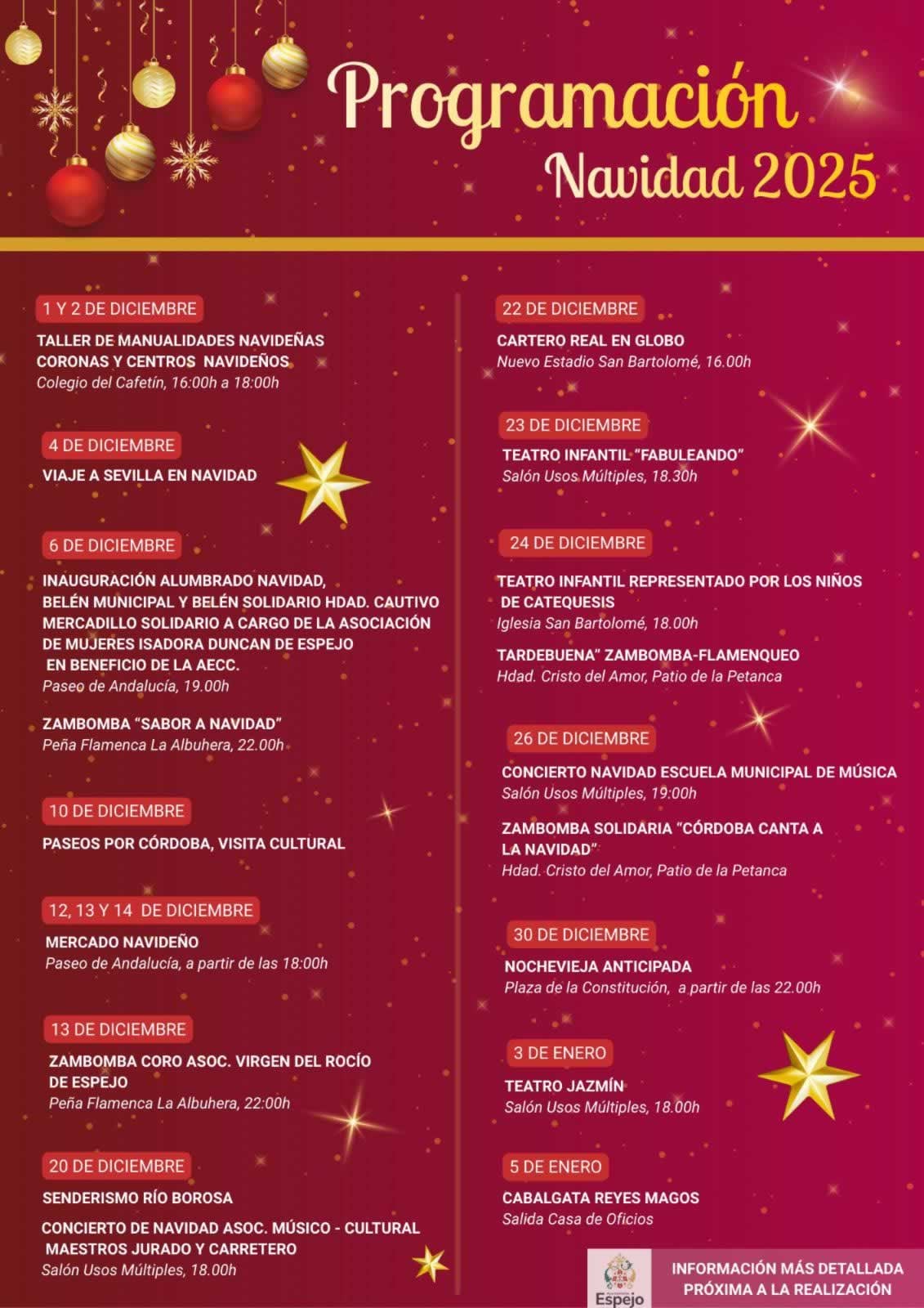 Mercado Navideño de Espejo (Córdoba) 12 al 14 de Diciembre 2025