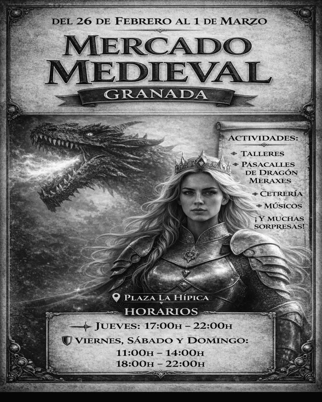 Mercado Medieval Plaza de la Hípica de Granada 2026