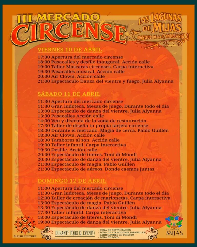 Mercado Circense en Las Lagunas de Mijas (Málaga) 2026