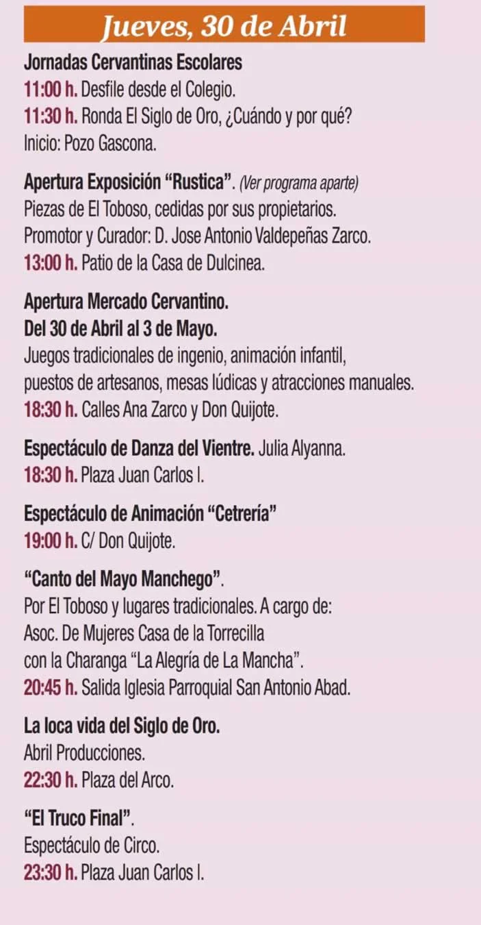 Mercado Cervantino en El Toboso 2026 (Toledo)