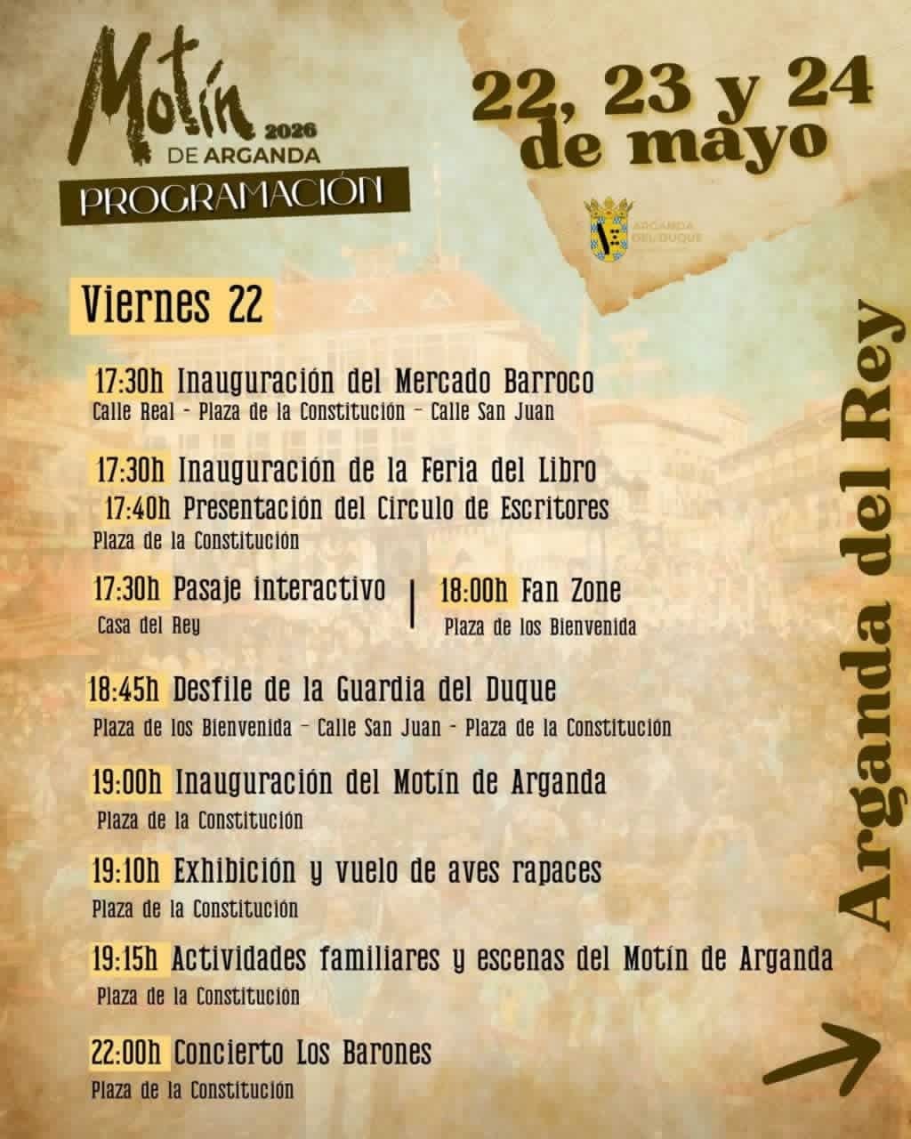 Mercado Barroco del Siglo de Oro en Arganda del Rey (Madrid) 2026