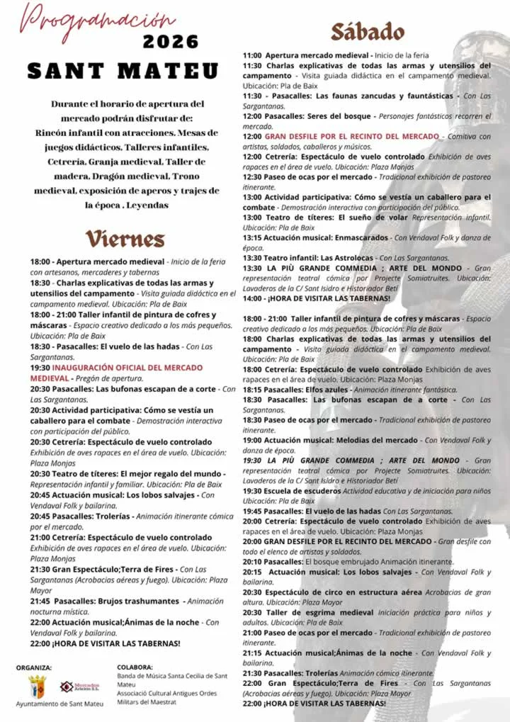Medieval de Sant Mateu 2026 (Castellón)