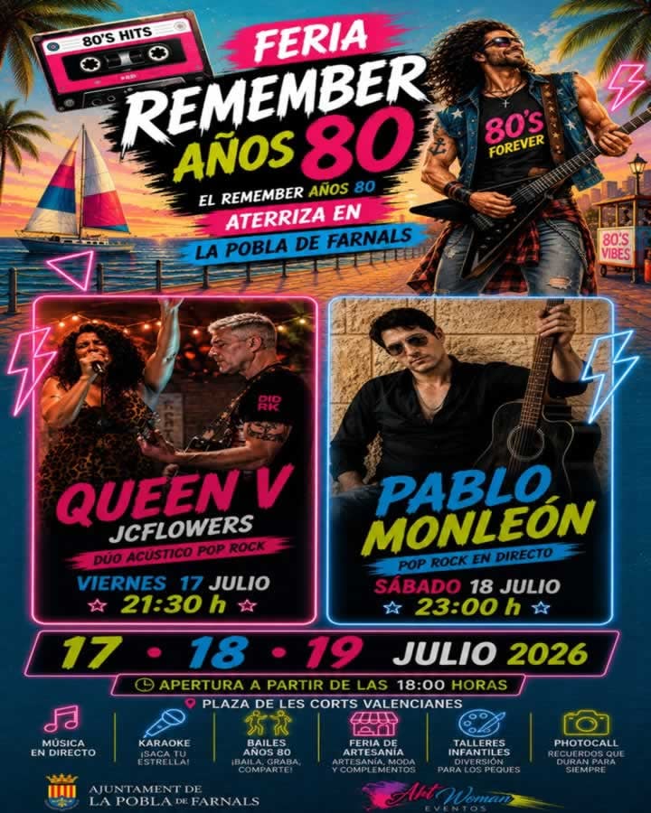 Feria Remember Años 80 en La Pobla de Farnals (Valencia) 2026