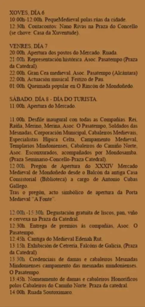 XXXIV Mercado Medieval de Mondoñedo (Lugo) 2026
